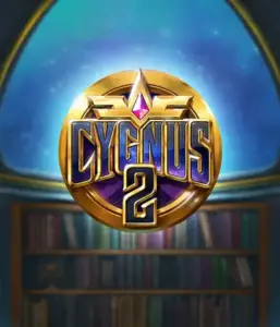 Discover the magical artwork of Cygnus 2 Slot by ELK Studios, featuring a luxurious golden emblem with a bright color scheme. Positioned against a mystical background of a library, this graphic captures the essence of adventure and mystery. 