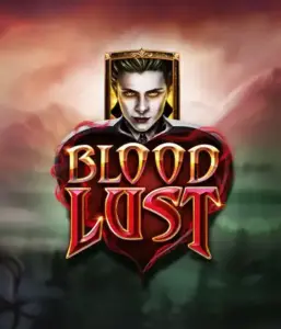 A dark and seductive view of the Blood Lust slot by ELK Studios, featuring gothic vampire symbols and a haunting castle backdrop. Highlighted in this image is the slot's eerie charm, alongside its unique 5-reel and 99-payline structure, appealing for those interested in the vampire genre.